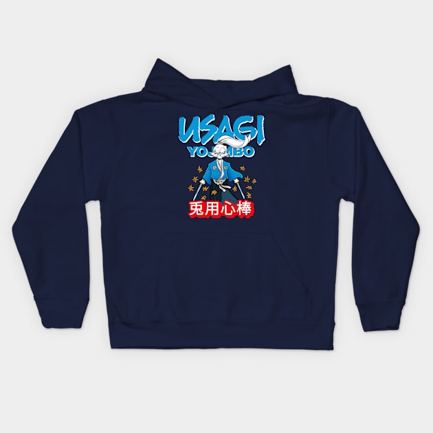 Usagi Yojimbo Blue Kids Hoodie by Alema Art